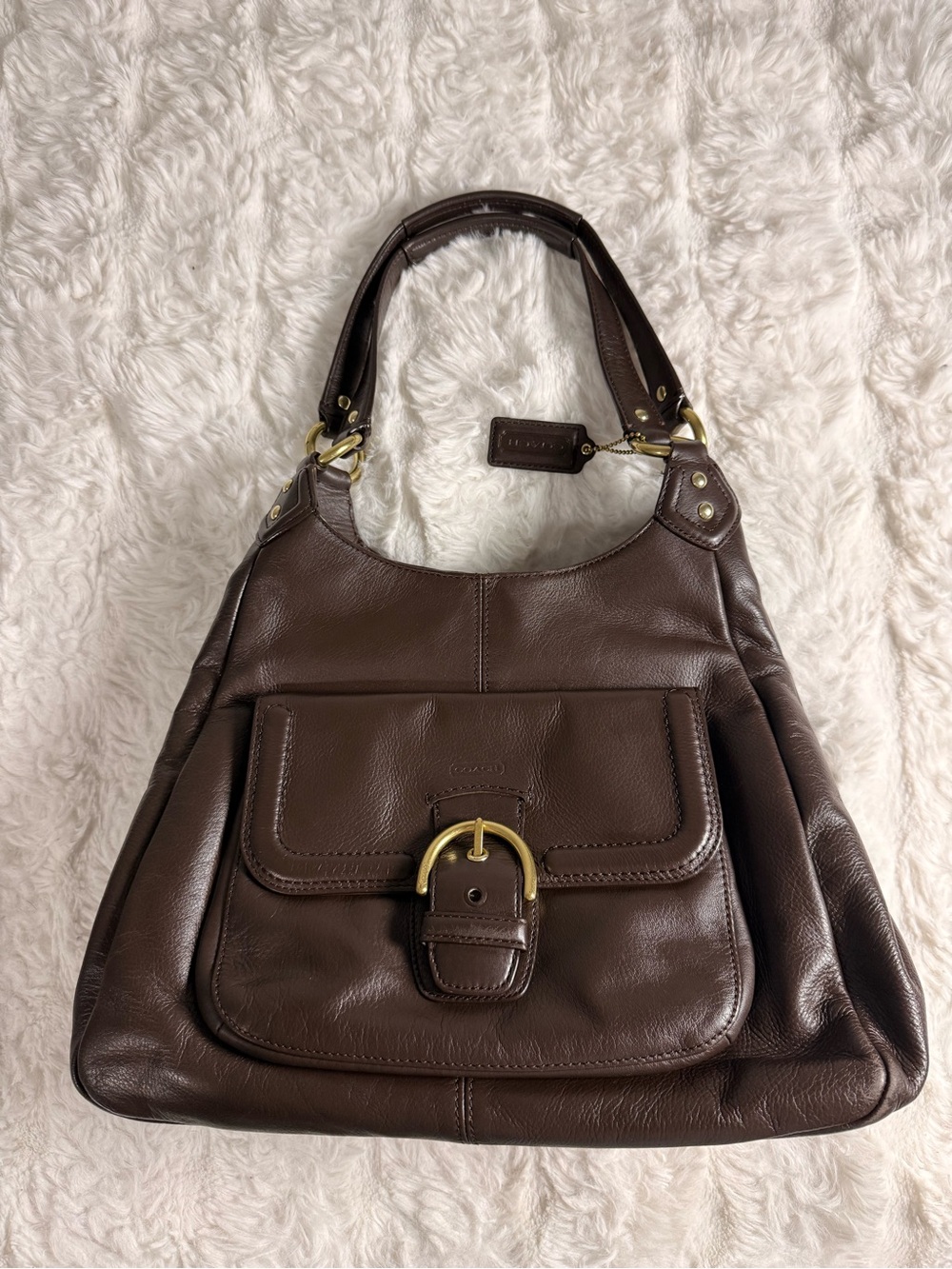 Coach Soho Large Pocket Hobo Brown Leather Shoulder Bag